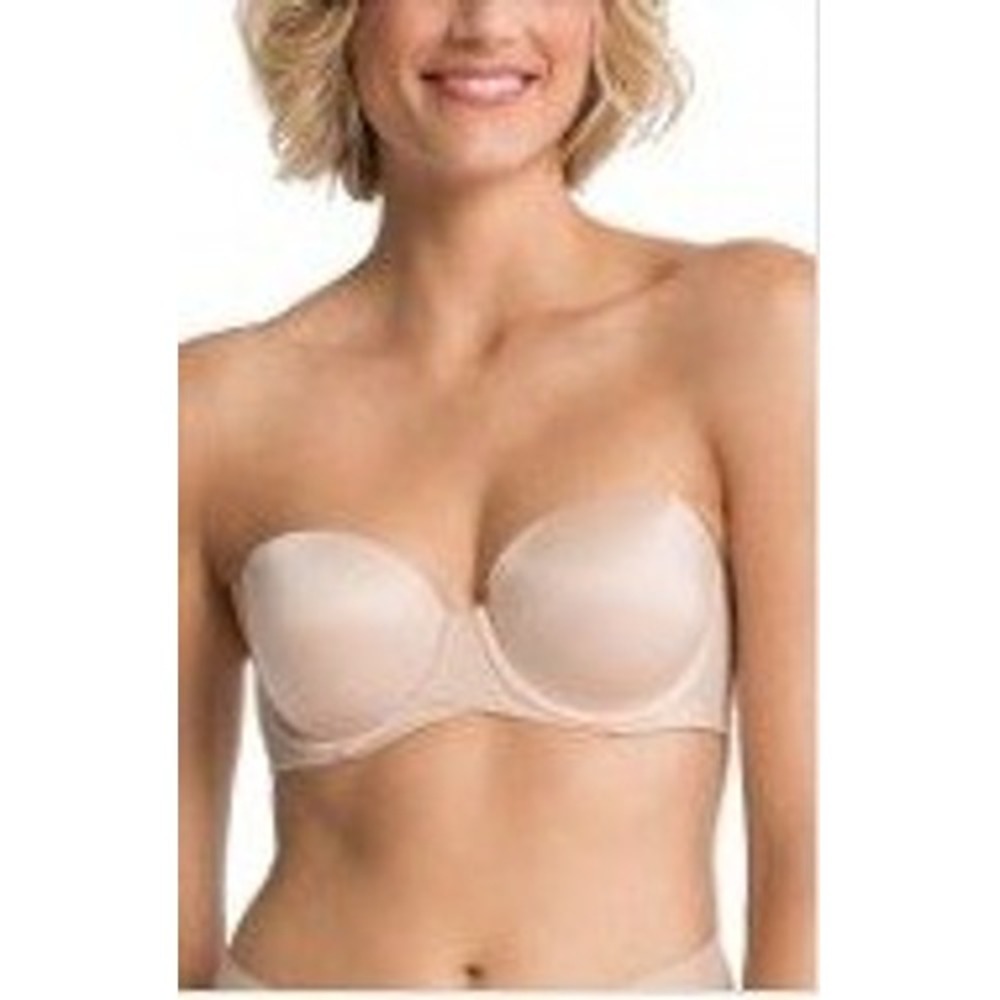Spanx Women's Pillow Cup Signature Strapless Bra Size 38D Beige No Straps Good